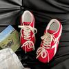 Rote Retro-Ballettstil-Innenhöhenerhöhung Deutsche Trainingsschuhe Damen 2025 neu Sommer vielseitig lässig Forrest Gump Sportschuhe