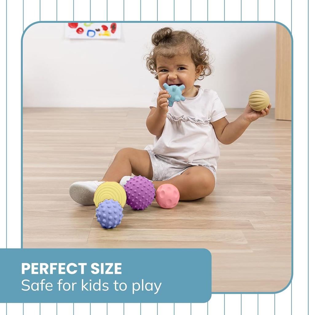 6PCS Textured Balls for Baby Sensory Play 6-12 Months, Activity Multi Soft Ball, Montessori Shower Toys for Toddlers 1-3 Years