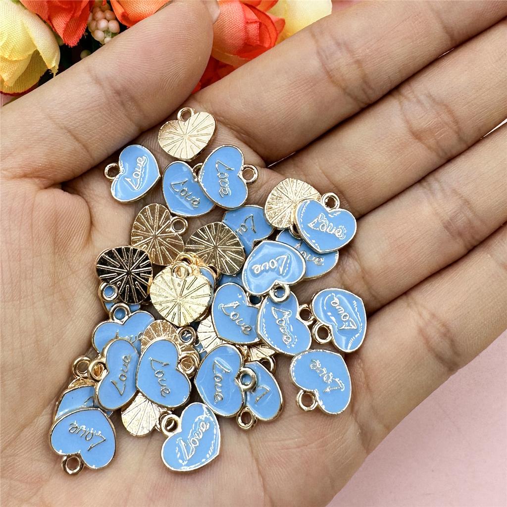 Fashion Handmade Material Alloy Dripping Oil For Bracelet Earring Making DIY Jewelry Accessories Loose Beads 20pcs 11.8*11.4mm  Accessories