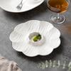 9.5 Inch Ceramic Dumplings Plate with Vinegar Saucer Chinese New High Aesthetic White Dividing Plates Solid Simple Tableware