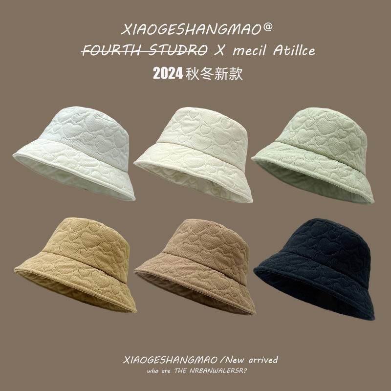 New Hat Women's Winter Plain All-match Basin Hat Autumn and Winter Face Small Bucket Hat Warm Bucket Hat