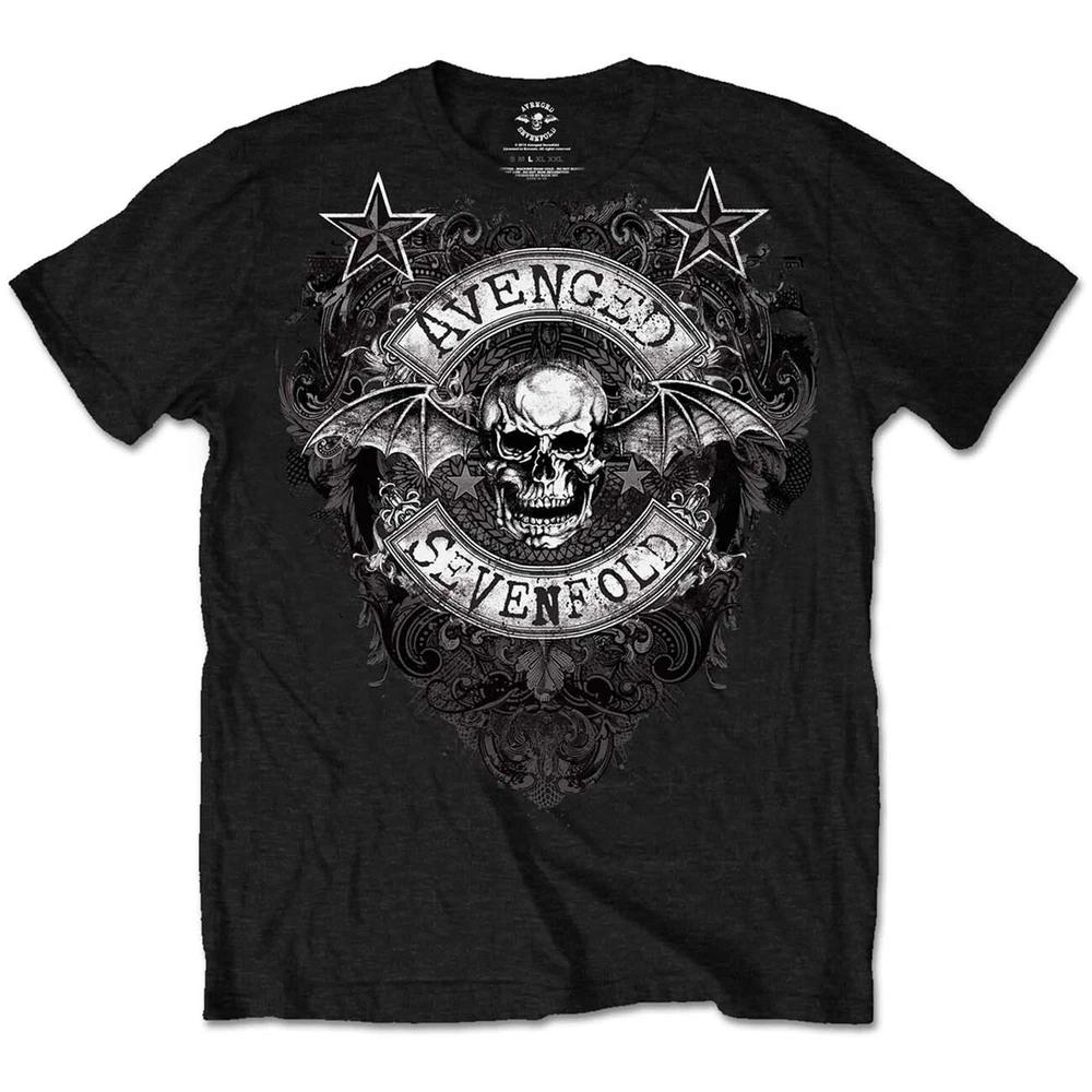 Avenged Sevenfold TShirt Stars Flourish Band New Black Official S