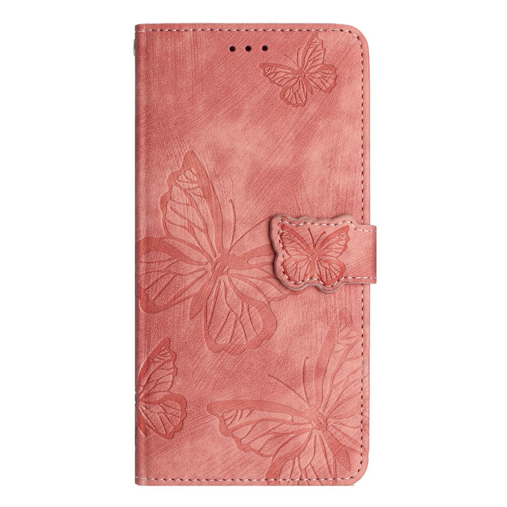 For iPhone 13 Pro 6.1 Inch PU Leather Butterfly Imprinted Stand Wallet Case Skin-touch Phone Cover