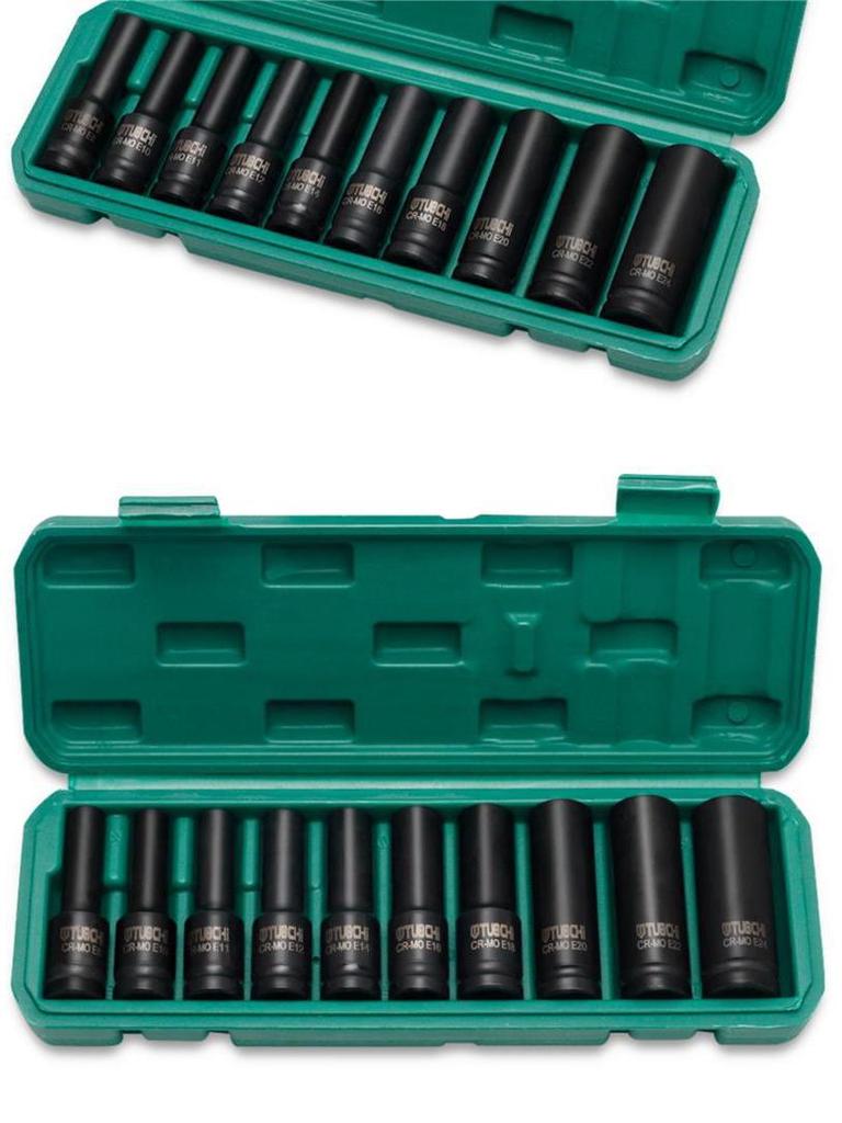 19-teiliges verlängertes E-Typ Torx-Steckschlüsselsatz mit 1/2-Zoll-Antrieb und Innenverzahnung