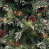 Maison Exclusive - Sapin de Noël pré-éclairé pommes de pin vert blanc 195cm PVC PE