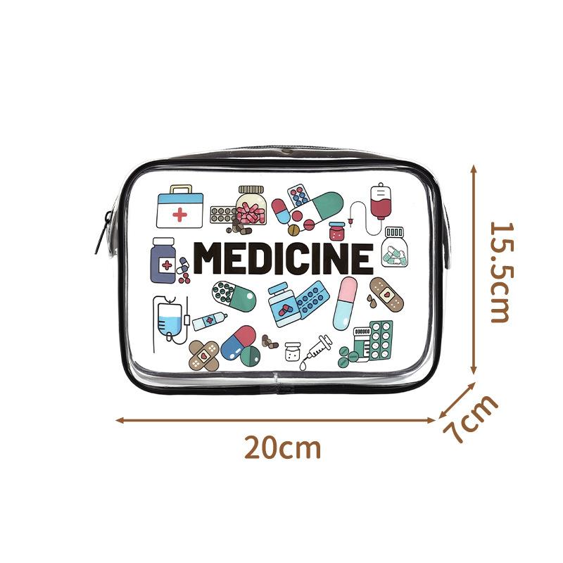 Transparent PVC Makeup Bag Waterproof Travel Toiletry Bag with Floral Print Large Capacity Cosmetic Organizer Bags