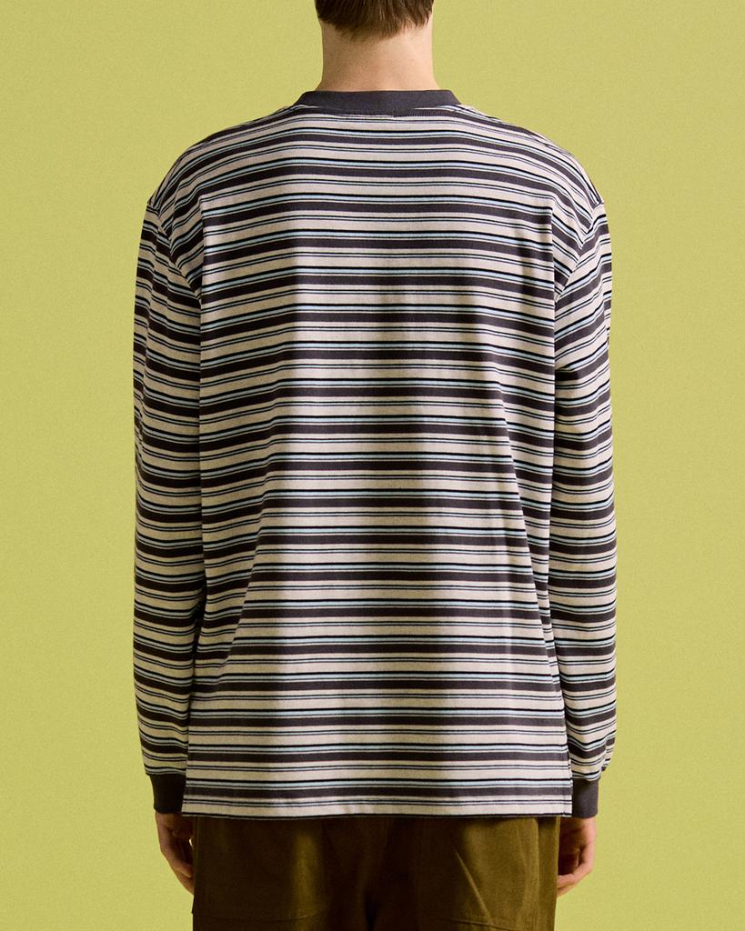 ONNHANS Striped Long Sleeve Pocket T-Shirt_Gray
