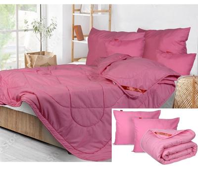 2 Pillows + Duvet Set All Season Pink Microfiber