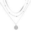 Stacked Exaggerated Alloy Lotus Pendant Necklace Multi-Layer Set Neck Chain Party Double-Layer Jewelry