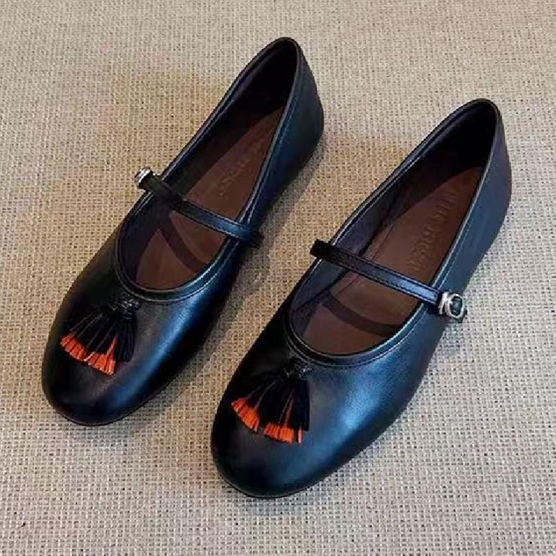 

Мода Мода Кисточка Декорация Балетки Женские Мягкая Кожа Пряжка Круглый Носок Туфли Мэри Джейн Комфорт Мелкие Дизайнерские Лоферы Туфли-лодочки 40 чёрный
