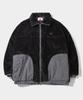 Some Place Half-Neck Logo Embroidered Contrast Soft Fleece Diamond Quilted Zip-Up [Black]