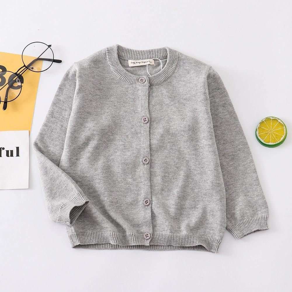 Autumn Girls Clothes Baby Casual Cardigan Solid Open Stitch Boys Soft Coats Children Sweaters Toddler Knit Jackets Full Sleeve