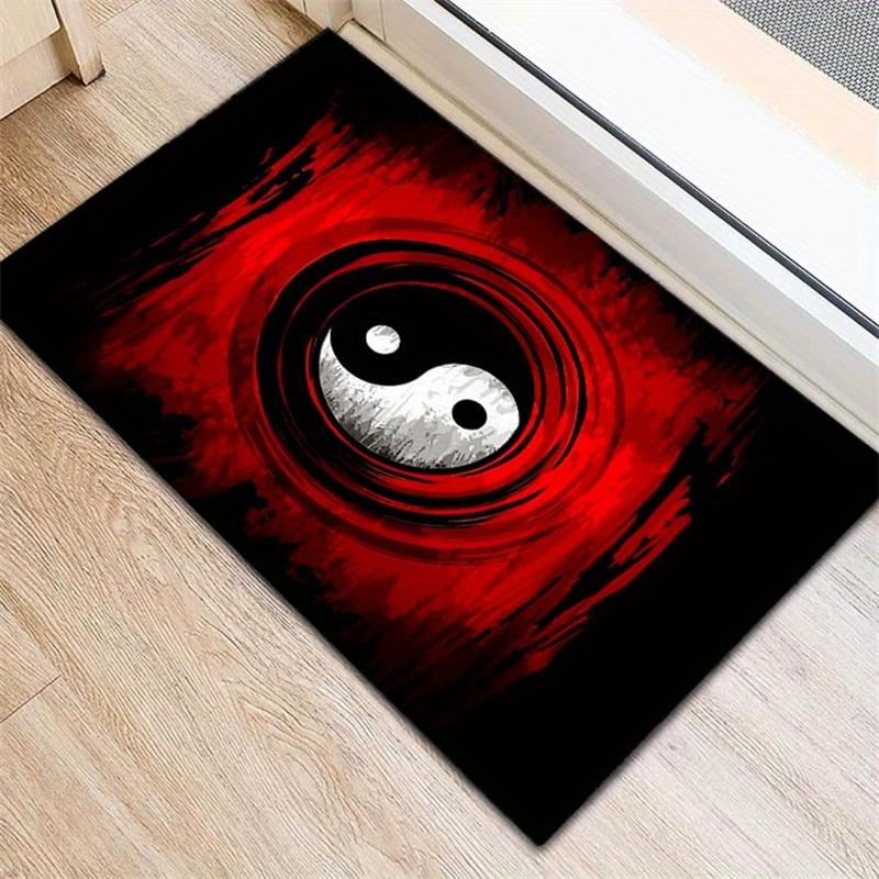 VIKAMA Creative Tai Chi Yin-Yang Pattern Printed Carpet for Office Desk, Coffee Table, Corridor Fashion Floor Mat for Home Decor