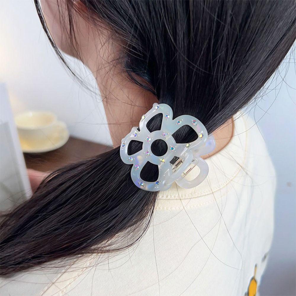 Headwear Acetate Hair Clip Hairpin Hair Grab Creative Hollow Flower  Hair Claws  Streetwear