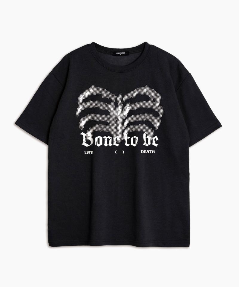 Under Off Oversized Crew Neck Born To Be Short Sleeve T-Shirt Black Black/S
