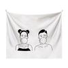 Couple Abstraction Tapestry Home Bedroom Hanging Dormitory Decoration Background Decor White Line Art Wall Hanging Tapestry
