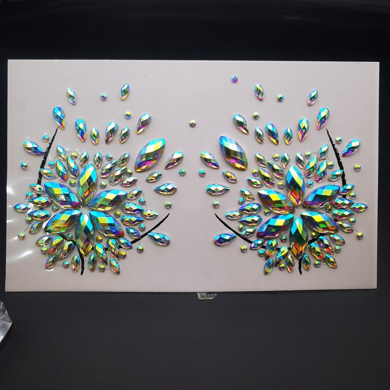 High-Quality Rhinestone Tattoo Stickers for Face and Nipple 