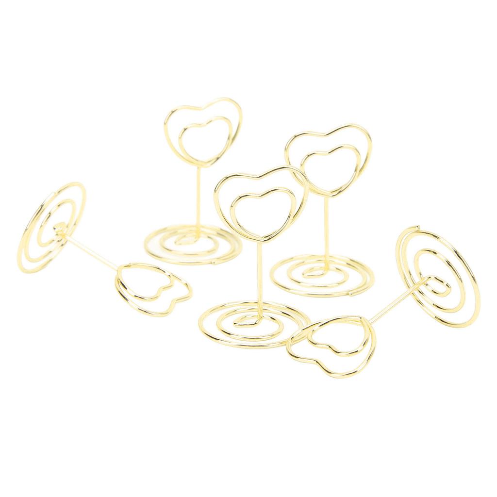 20Pcs Table Number Holder Heart Shaped Stable Sturdy Metal Widely Used Place Card Holder for Home School