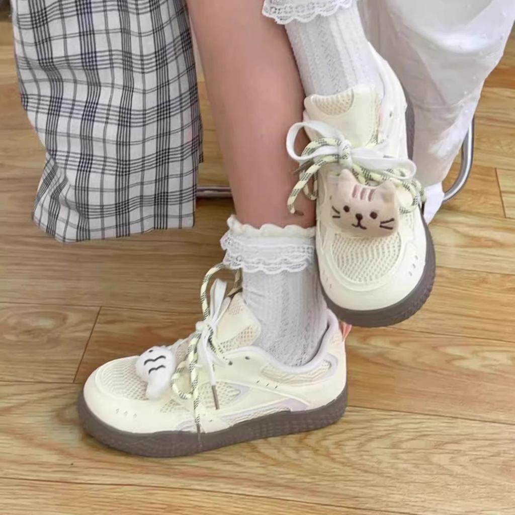 Summer women's shoes German training board shoes women's breathable mesh mesh shoes 2025 new little white shoes with skirt shoes sports shoes