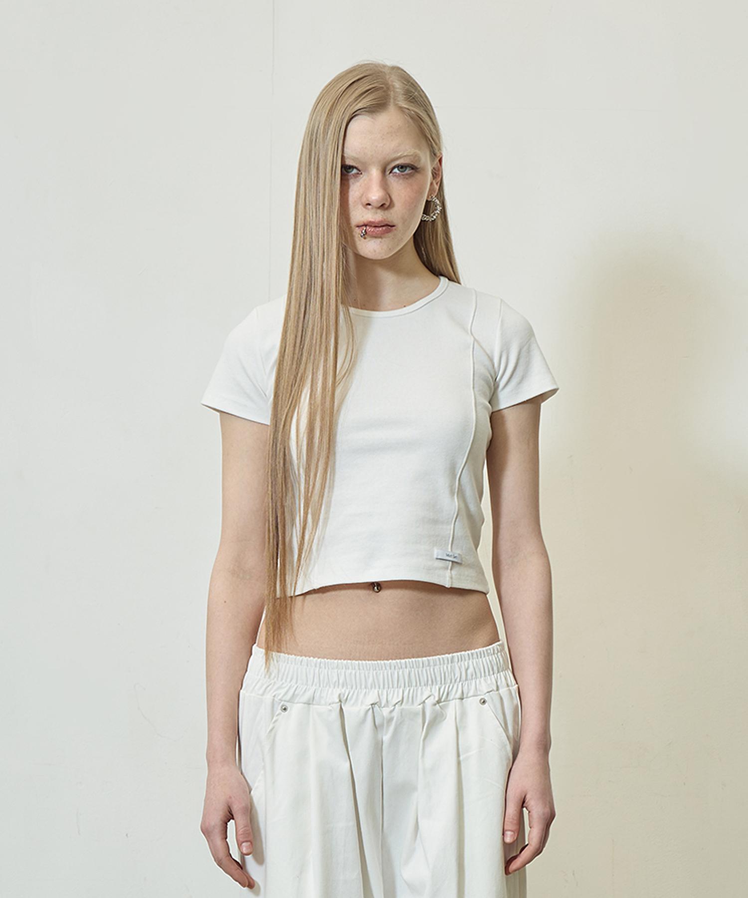 Mutlet Crop Point Short Sleeve / Ivory Free