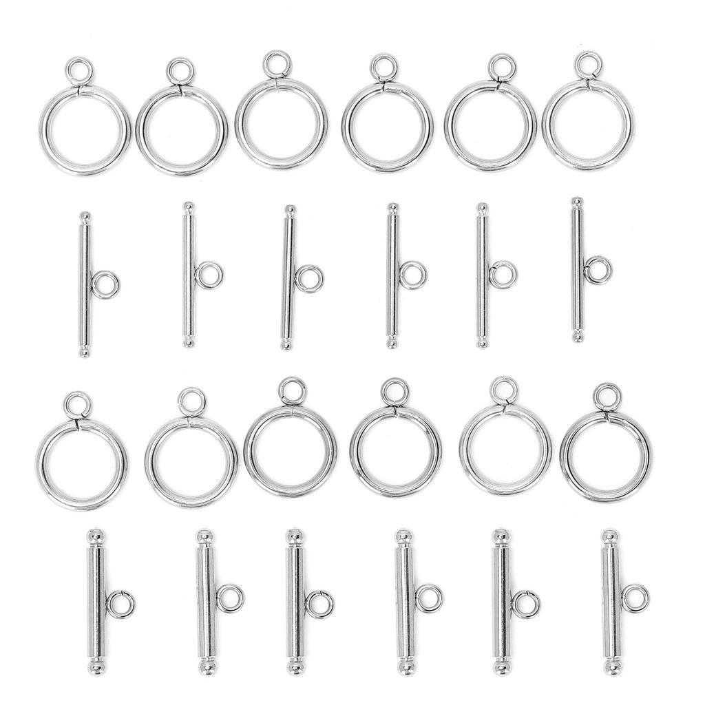 Necklace Bracelet DIY Round Toggle Clasps TBar Clasps for Jewelry Making Steel Color