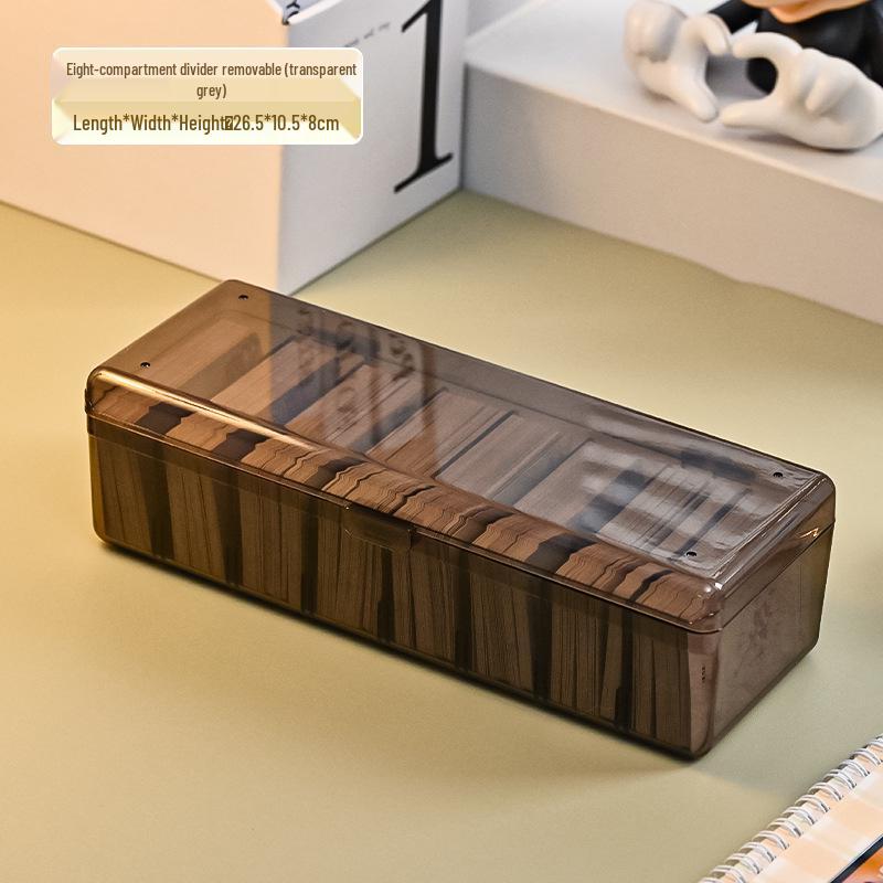 

Transparent Multi-Functional Desktop Storage Box with Lid and Dividers for Cables & Accessories