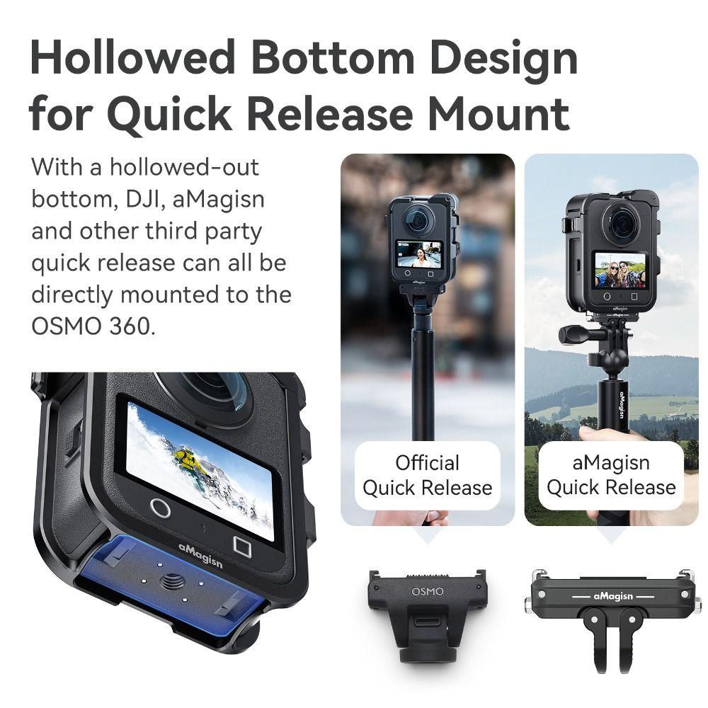Aluminium Alloy Metal Rabbit Cage Cold Shoe Mount Frame for DJI Osmo 360 Action Camera Accessories