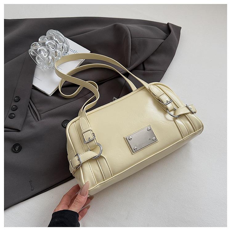 Korean Niche Spice Girl Underarm Bag Women's 2025 New Simple Texture Bowling Bag Single Shoulder Tote Bag Tide