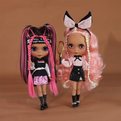 ICY DBS Blyth doll ball joint body colorful hair black skin matte face nude doll and set doll doll dress up game gift for girl