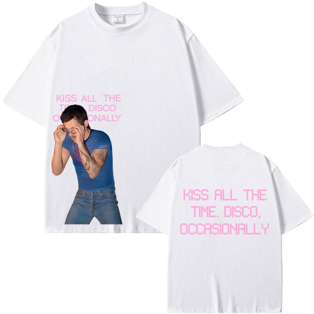 Kuss Die Ganze Zeit Disco Gelegentlich Album Gleicher Stil Druck T-Shirt Herren Mode Popmusik T-Shirt Männlich Baumwolle Übergroße T-Shirts
