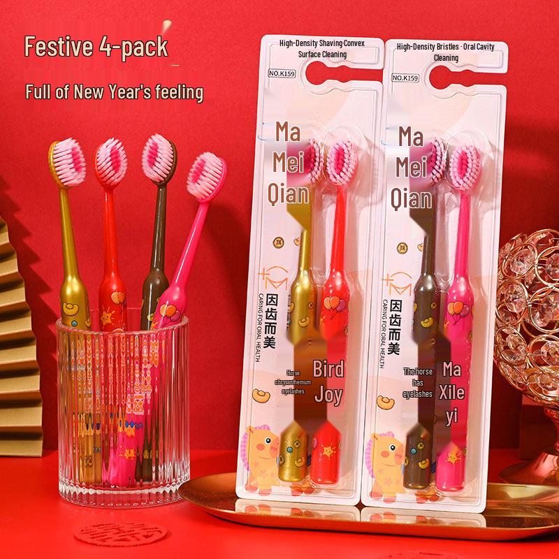 Kamel Mountain-shaped Super Soft Bristle Toothbrush for Adults - Get Rich Immediately/Joyful Toothbrush
