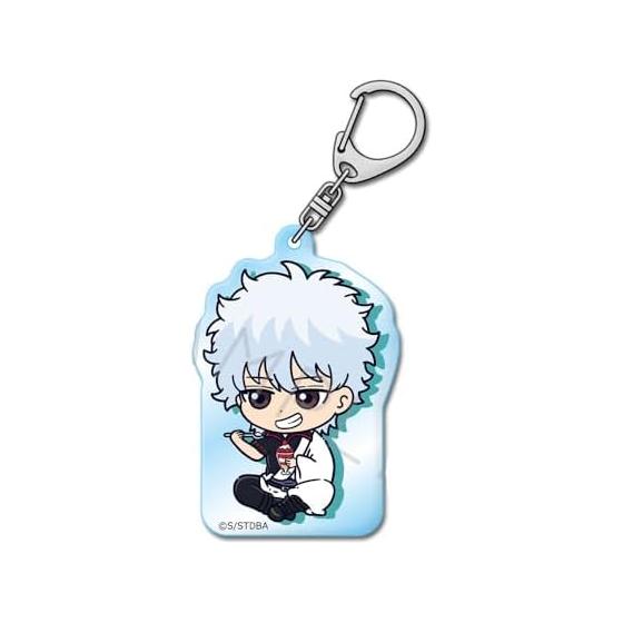 Gintama Anime Acrylic Keychain - Gintoki Sakata (approx. 7cm square, transparent acrylic)