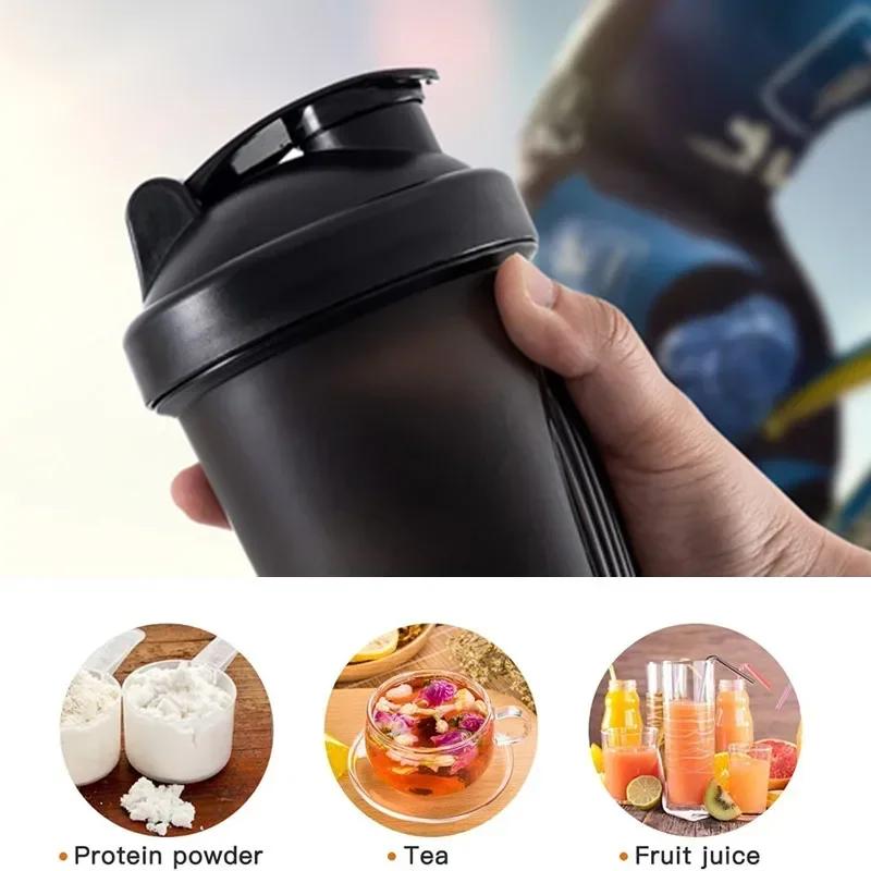 1-7 Stück Shakerflaschen, Sport-Wasserbecher, Molkeprotein-Pulver-Mixerflasche, Fitness-Shaker, tragbarer Trinkbecher aus Kunststoff für Outdoor-Aktivitäten