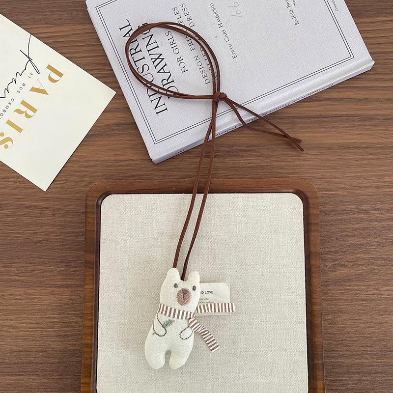 Collier pendentif animal de dessin animé coréen fait main pour enfants