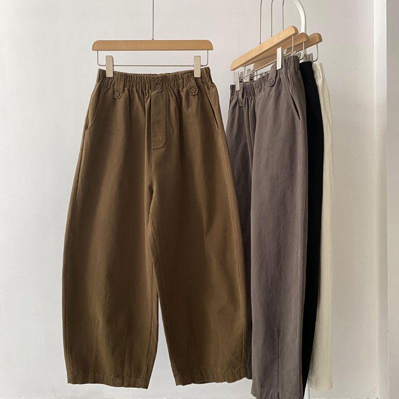 

Plus Size Women s Spring Slimming Cropped Harem Pants - Elastic Waist, Loose-Fit Carrot Style L for 80-120 Jin кофейный