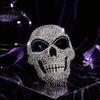 Cosplay Costume Props Full Rhinestone Halloween Mask Sparkling Skull And Cat Face Half Mask Adjustable Elastic Straps for Carnival Theme Dances Shiny