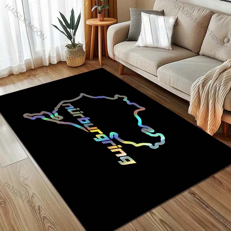 1 buc. Covor Pista Internațională F1 Nurburgring pentru Sufragerie Decor Acasă Covor Antiderapant pentru Dormitor Suprafață Mare Covoare Lavabile