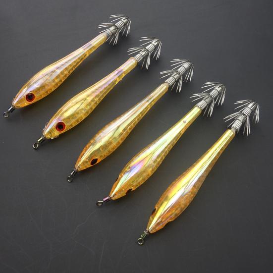 5Pcs 10cm Luminous Squid Hook Cuttlefish Fishing Hard Lure Tackle Jigging Baits