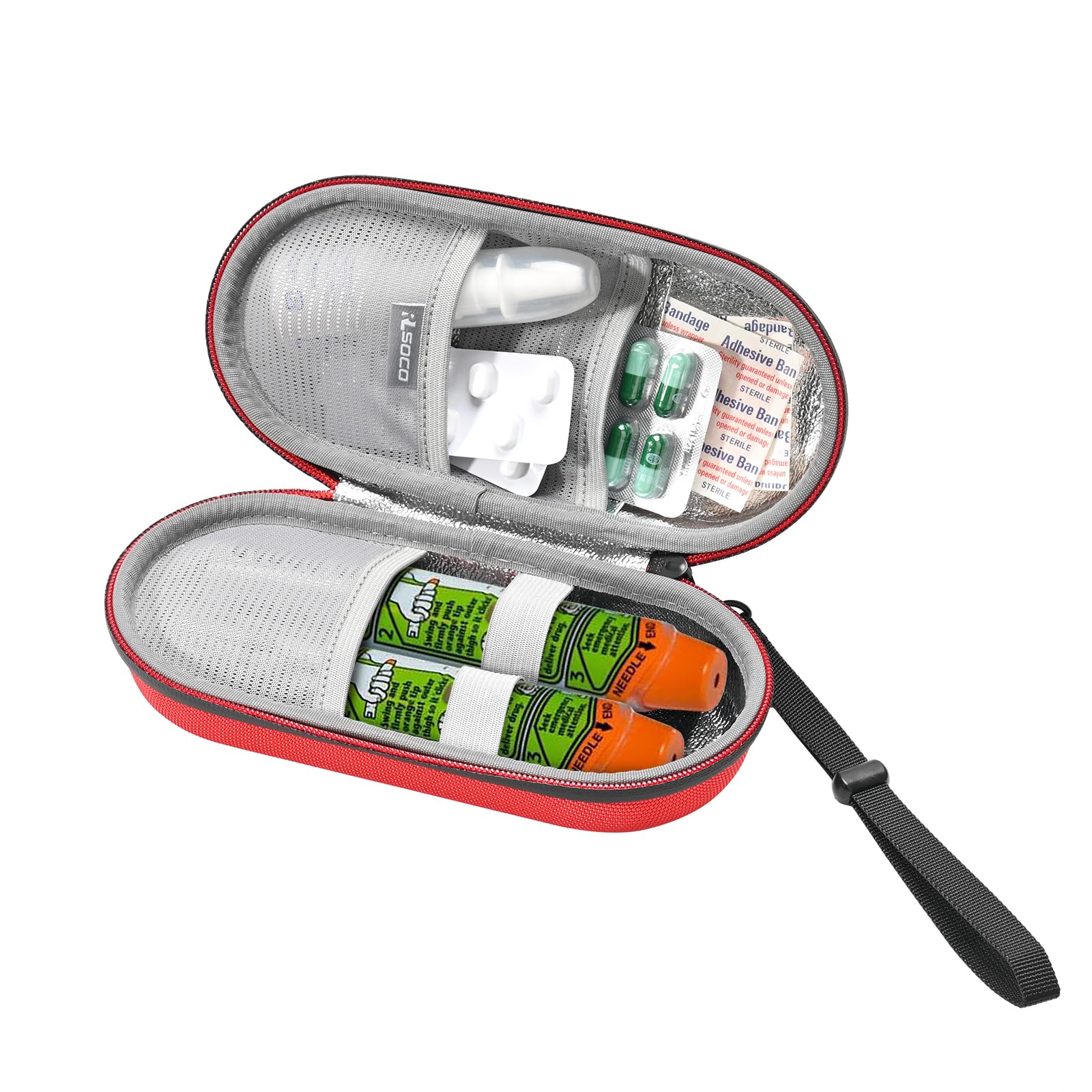 

Insulin Hard Case for Injection Business and First Aid Insulated Aluminum Foil Lining Ice Case, Supplies, Travel, Trips, Outdoors, Compatible, (No