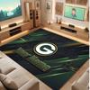 Green Bay Packers Personalized Crystal Velvet Carpet, Customized Name Text Soft Anti‑Slip Rug for Living Room Bedroom