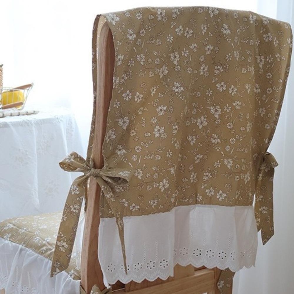 Ruffle Design Floral Chair Cover Vintage Backrest Scarf  Home Decoration Coffee Chair Cover