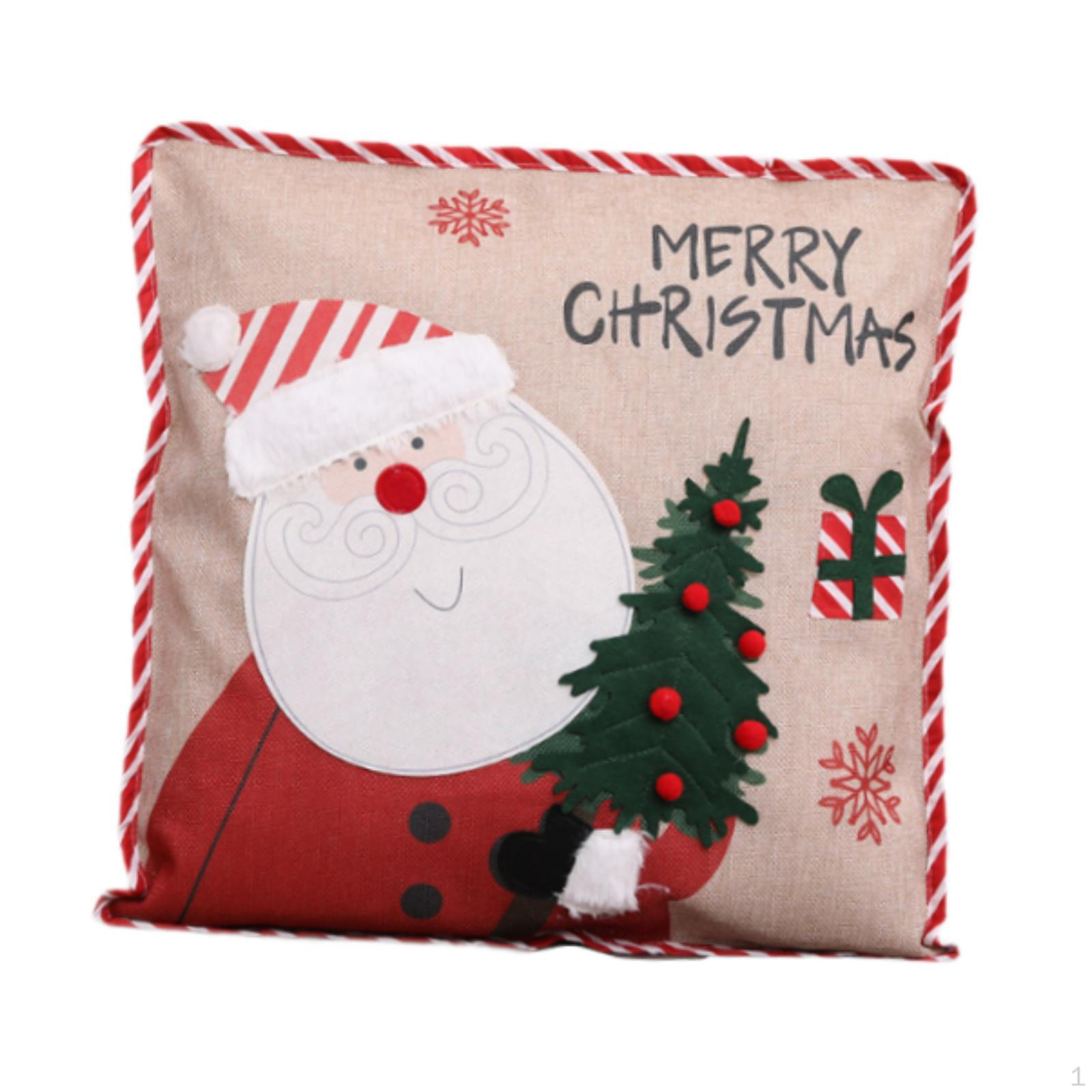 Christmas Cushion Cover Pillowcase Gift Soft Farmhouse Cover for Bed Sofa Housewarming with 1 Santa Claus 1148₽