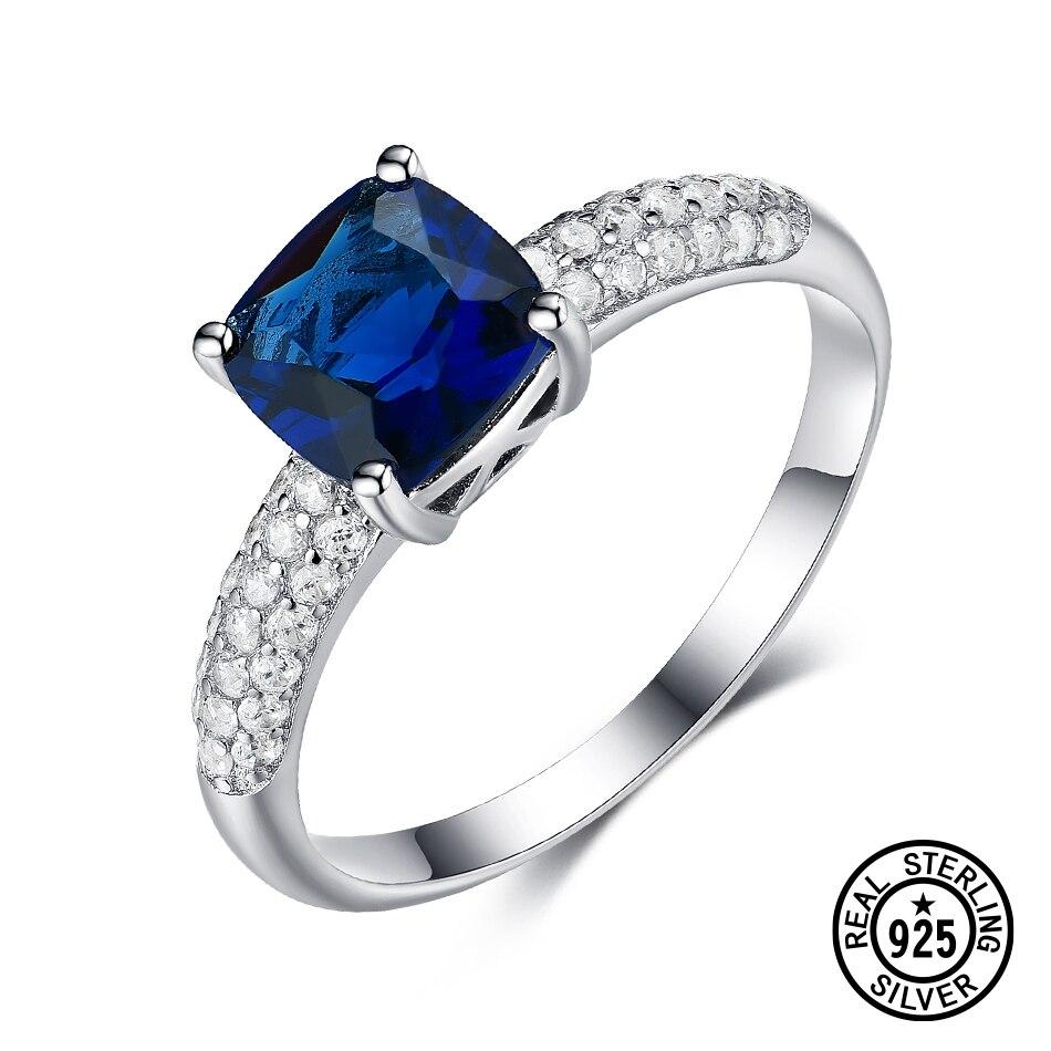925 Sterling Silver Rings For Women Created Nano Blue Sapphire Rings 2021 Trend Birthday Luxury Engagement Wedding Fine Jewelry