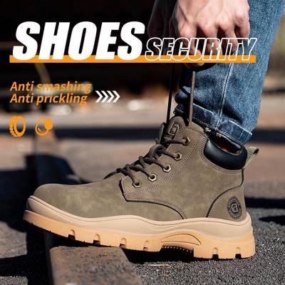 Men's Steel Toe Safety Boots - Anti-Smash, Anti-Puncture, Wear-Resistant, Non-Slip, Outdoor Work Shoes