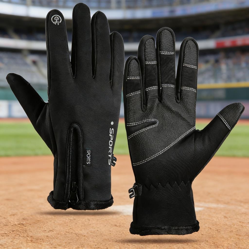 Customize Winter Outdoor Sports Zipper Full Finger Waterproof Touch Screen Motorcycle Riding Cycling Ski Gloves
