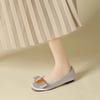 Fashion 2025 Summer Hot Sale Women's Square Toe Flats Soft Sole Casual Shoes Metal Decoration Bow Tie Slip On With Daily Outdoor Flats