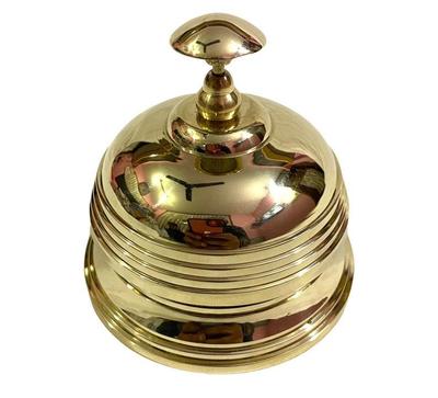 Solid Brass Hotel Counter Bell, Officer Call Bell Ornate Brass Hotel Counter Bell Desk Bell Service Bell for Hotels