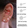 Star Zircon Stud Earrings - Mini Sleeping Earpins That Don't Need To Be Removed. Five-pointed Star Gemstone Inlay for Ear Holes.