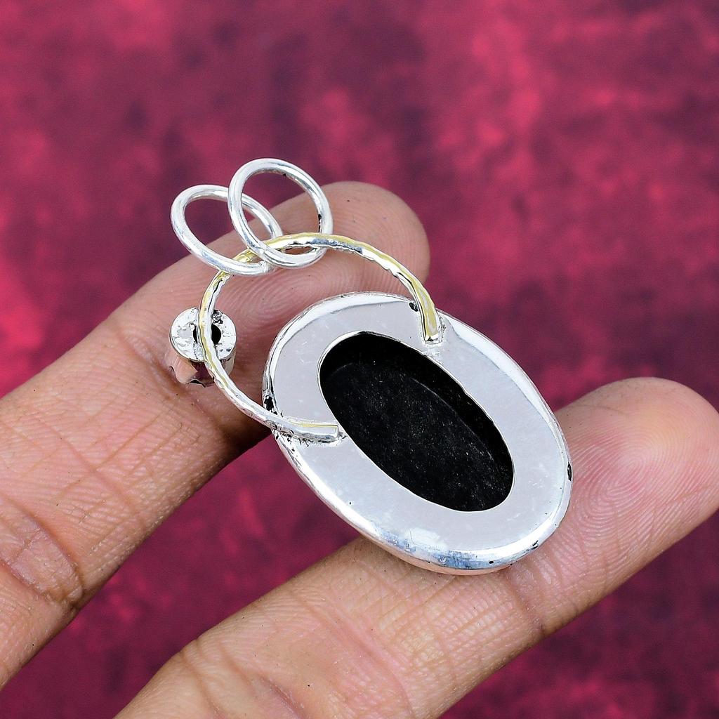 Black Tourmaline & Black Spinel Pendant Gemstone Jewelry, 925 Solid Sterling Silver Pendant, Handmade Amazing Pendant Jewelry