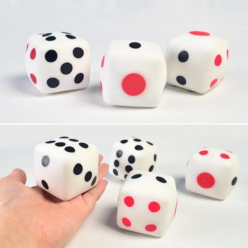 2.56" Squishies Dice Kawaii Soft Slow Rising Large 6-Sided Dice With Dots Stress Relief Kids Toys Collection Decorative Props